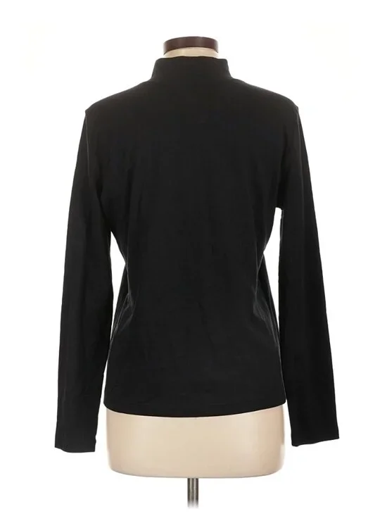 L.L. Bean 100% Cotton Back Turtle Neck Long Sleeved Top L - Picture 2 of 3